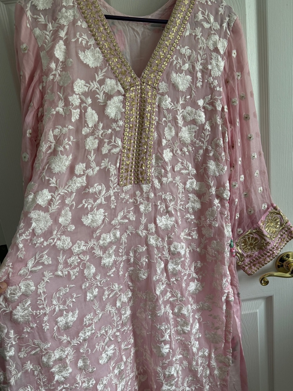 Elegant Light Pink Embroidered Women’s Kurta Bottoms Formal